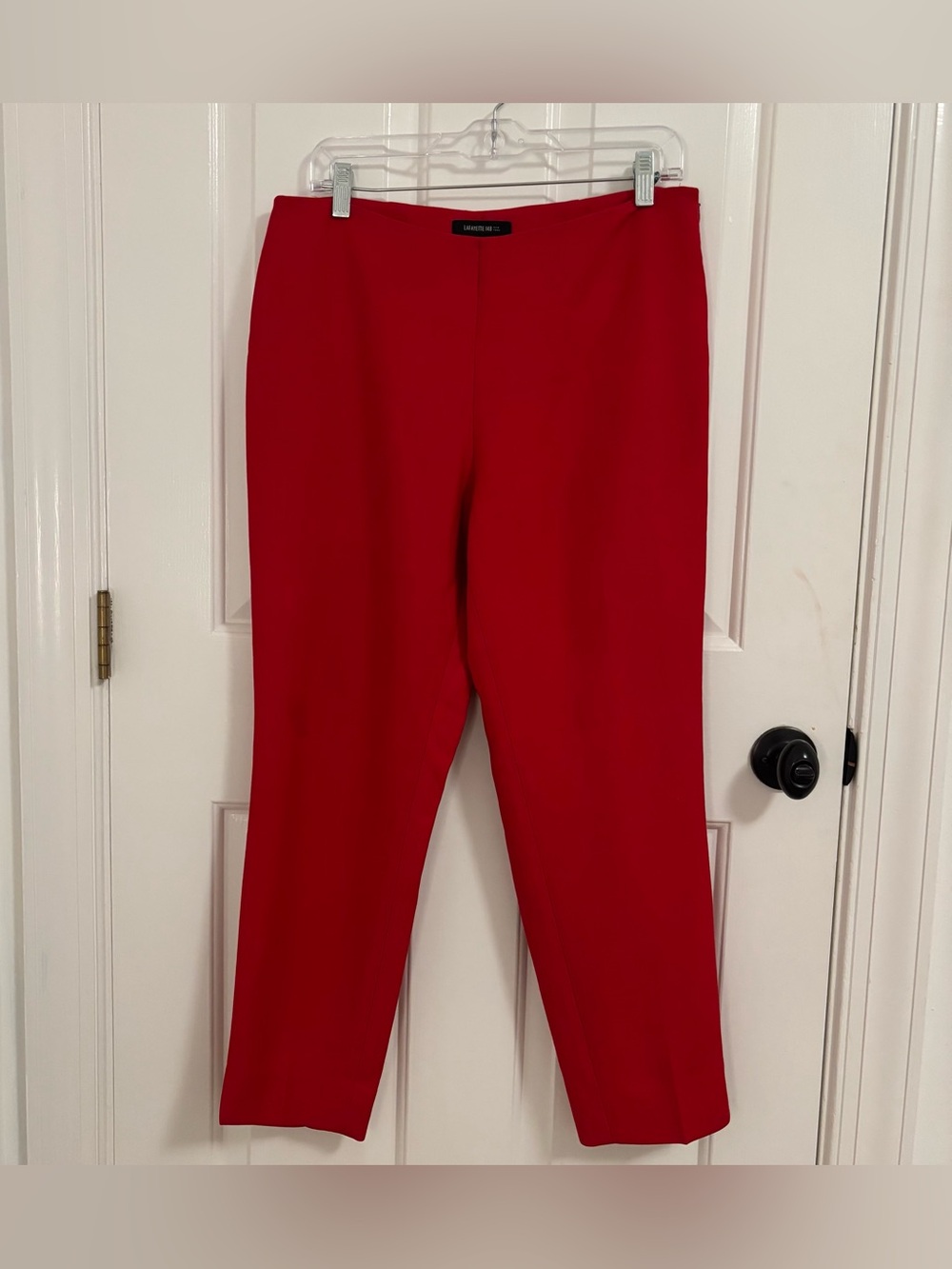 Lafayette 148 100% Wool Stanton Red Straight-Leg Trousers Size 8
